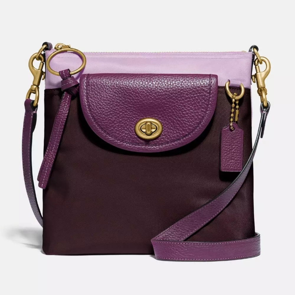 COACH Cargo Crossbody In ๐ purple Lilac lavender Colorblock - Picture 1 of 12